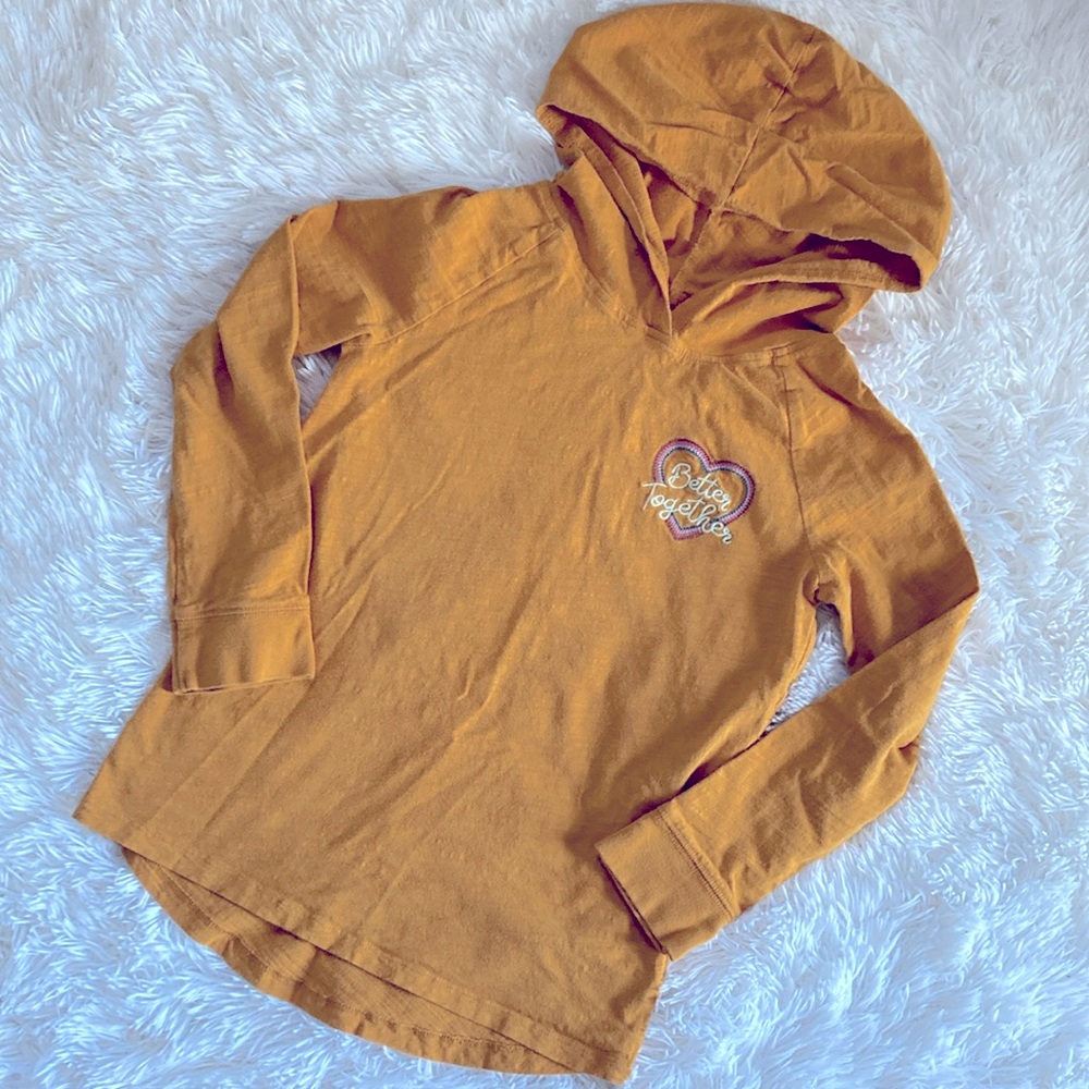 Carters size 8 better together Mostar yellow high low hoodie long sleeved tee